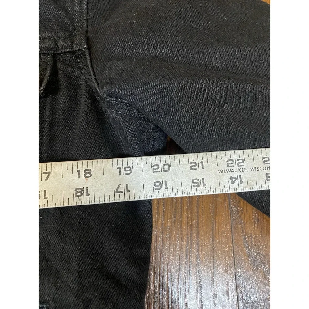 Levis Mens Sherpa Trucker Jacket Black Denim Grey Faux Fur Lining Small